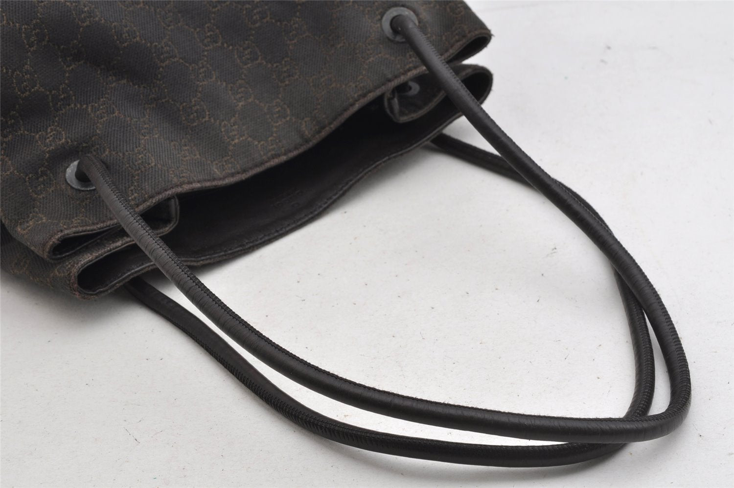 Authentic GUCCI Vintage Shoulder Tote Bag GG Canvas Leather 101341 Brown 7770I