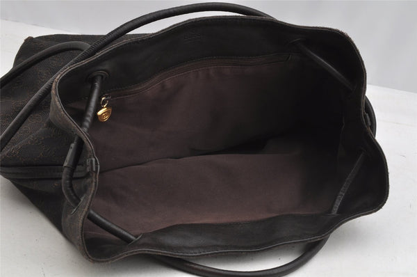 Authentic GUCCI Vintage Shoulder Tote Bag GG Canvas Leather 101341 Brown 7770I