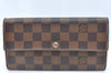 Authentic Louis Vuitton Damier Pochette Porte Monnaie Credit N61724 Wallet 7771I