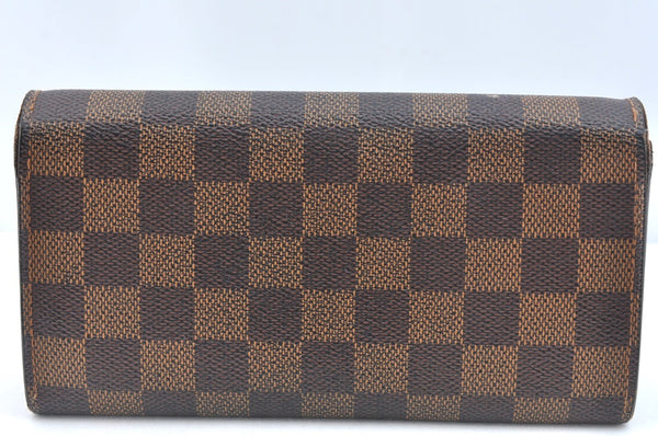 Authentic Louis Vuitton Damier Pochette Porte Monnaie Credit N61724 Wallet 7771I