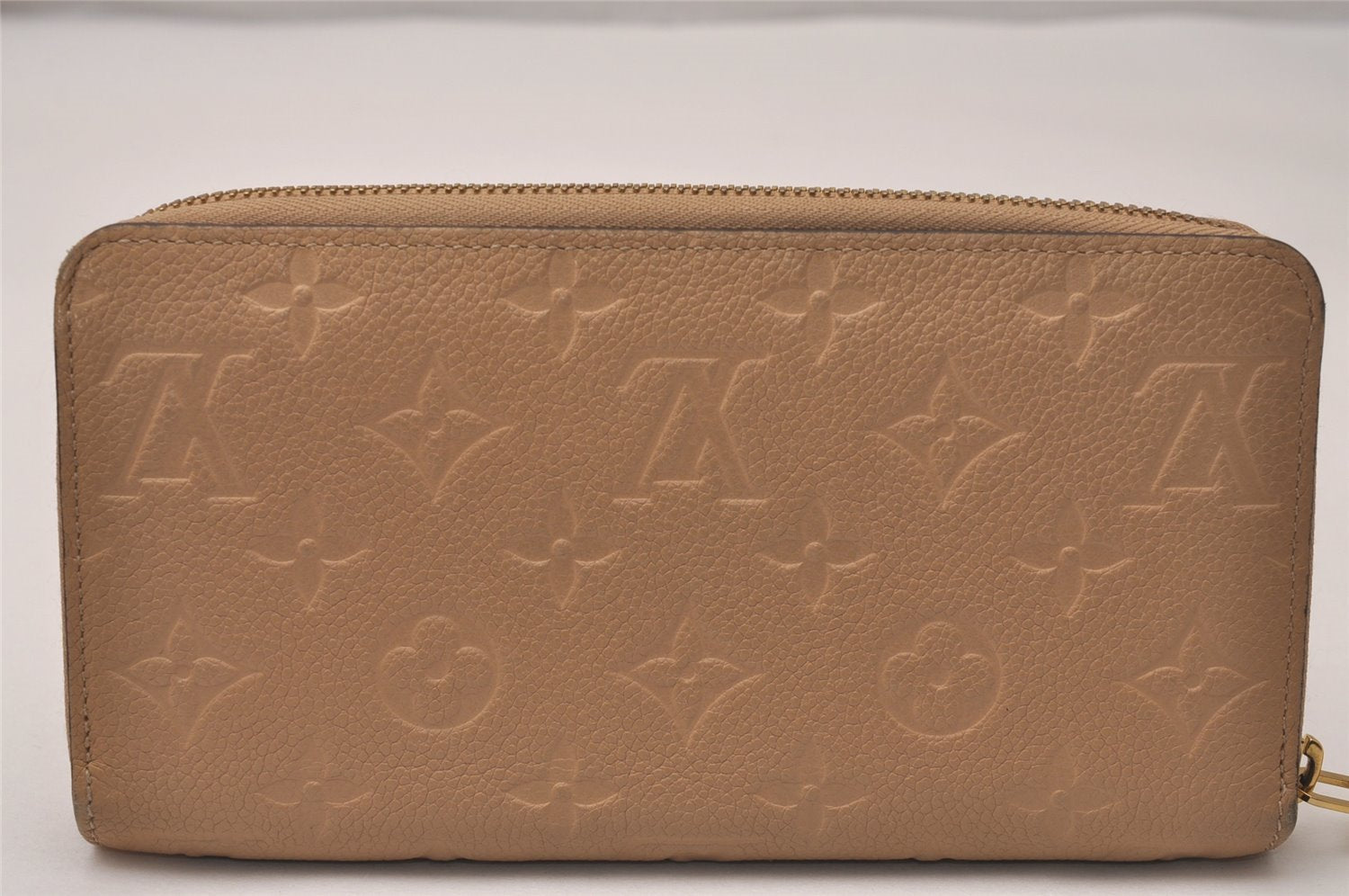 Authentic Louis Vuitton Monogram Empreinte Zippy Wallet Beige M61866 Box 7772J