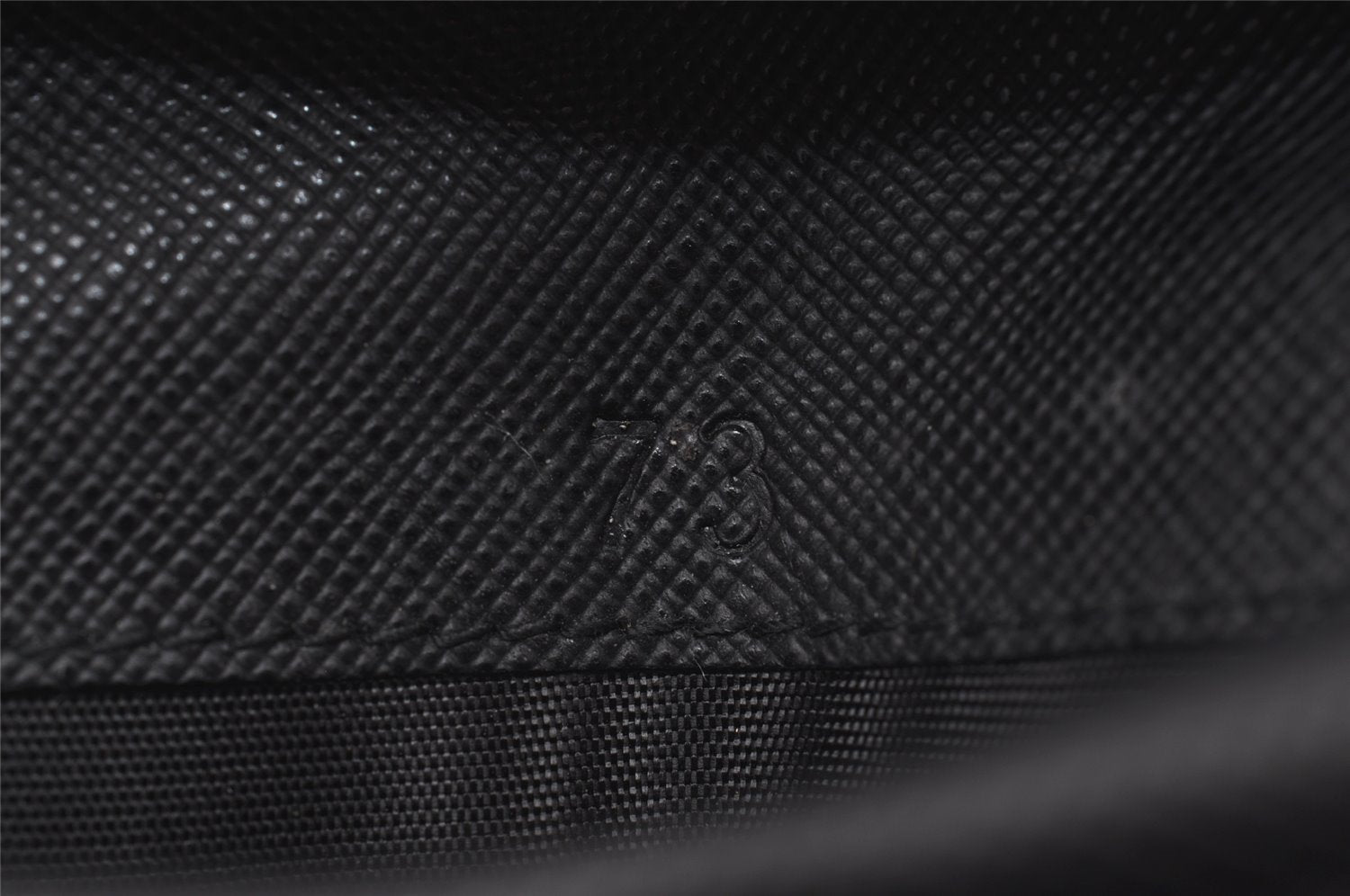Authentic PRADA Vintage Nylon Saffiano Leather Trifold Wallet Purse Black 7773I