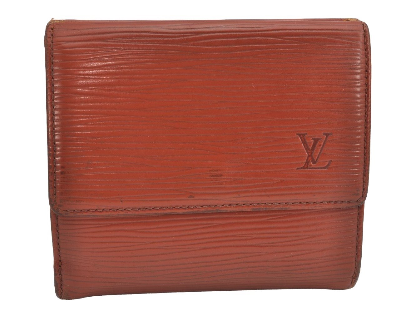 Louis Vuitton Epi Porte Monnaie Billets Cartes Credit Wallet M63488 Brown 7775J