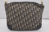 Authentic Christian Dior Trotter Shoulder Hand Bag Canvas Leather Blue 7776I
