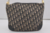 Authentic Christian Dior Trotter Shoulder Hand Bag Canvas Leather Blue 7776I