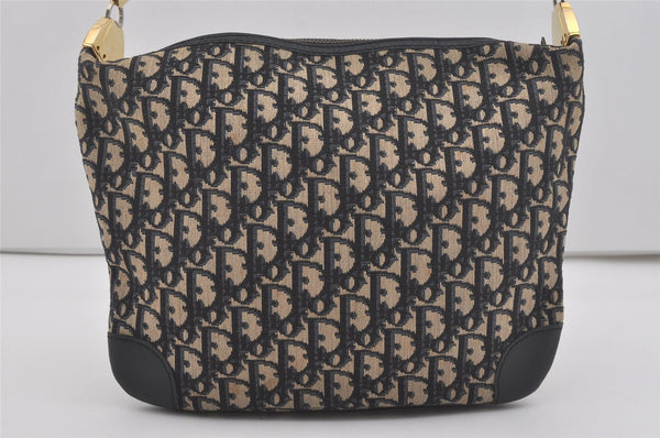 Authentic Christian Dior Trotter Shoulder Hand Bag Canvas Leather Blue 7776I