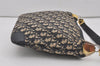 Authentic Christian Dior Trotter Shoulder Hand Bag Canvas Leather Blue 7776I