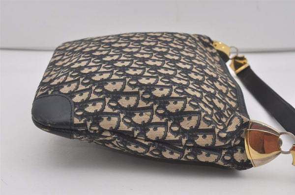 Authentic Christian Dior Trotter Shoulder Hand Bag Canvas Leather Blue 7776I