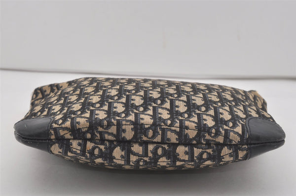 Authentic Christian Dior Trotter Shoulder Hand Bag Canvas Leather Blue 7776I