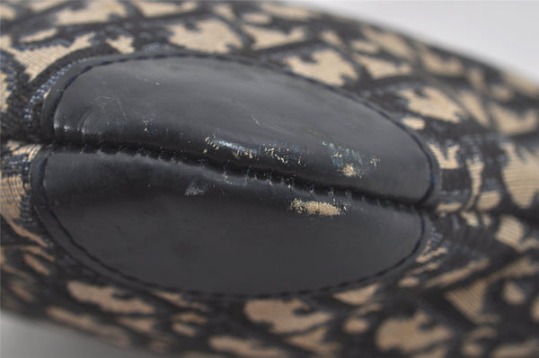 Authentic Christian Dior Trotter Shoulder Hand Bag Canvas Leather Blue 7776I