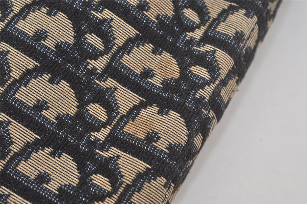 Authentic Christian Dior Trotter Shoulder Hand Bag Canvas Leather Blue 7776I