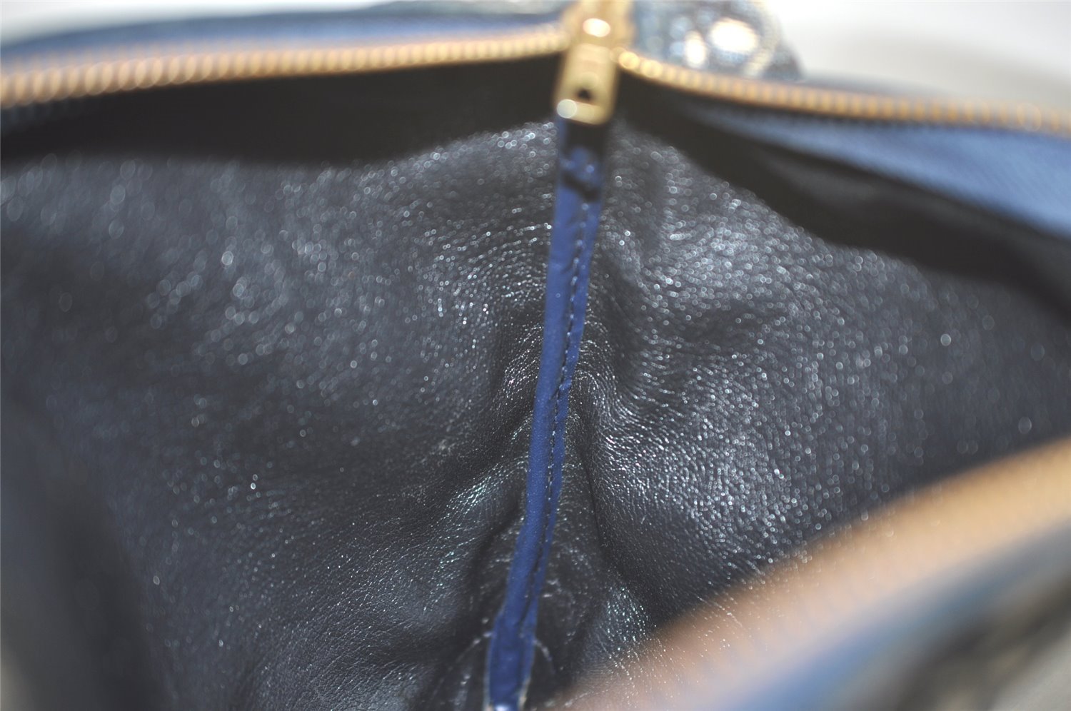 Authentic Christian Dior Trotter Shoulder Hand Bag Canvas Leather Blue 7776I