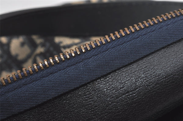Authentic Christian Dior Trotter Shoulder Hand Bag Canvas Leather Blue 7776I