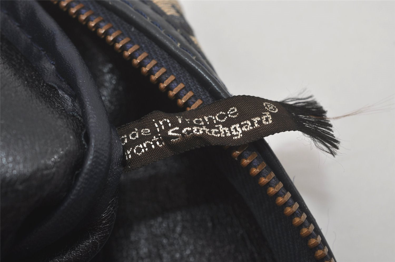 Authentic Christian Dior Trotter Shoulder Hand Bag Canvas Leather Blue 7776I