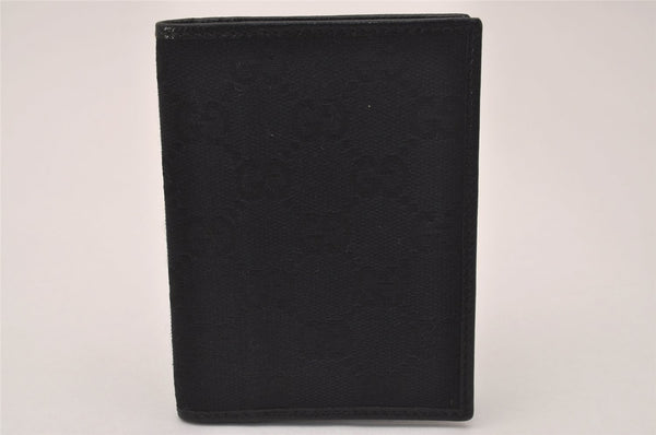 Authentic GUCCI Vintage Card Pass Case Purse GG Canvas Leather 04009 Black 7777J