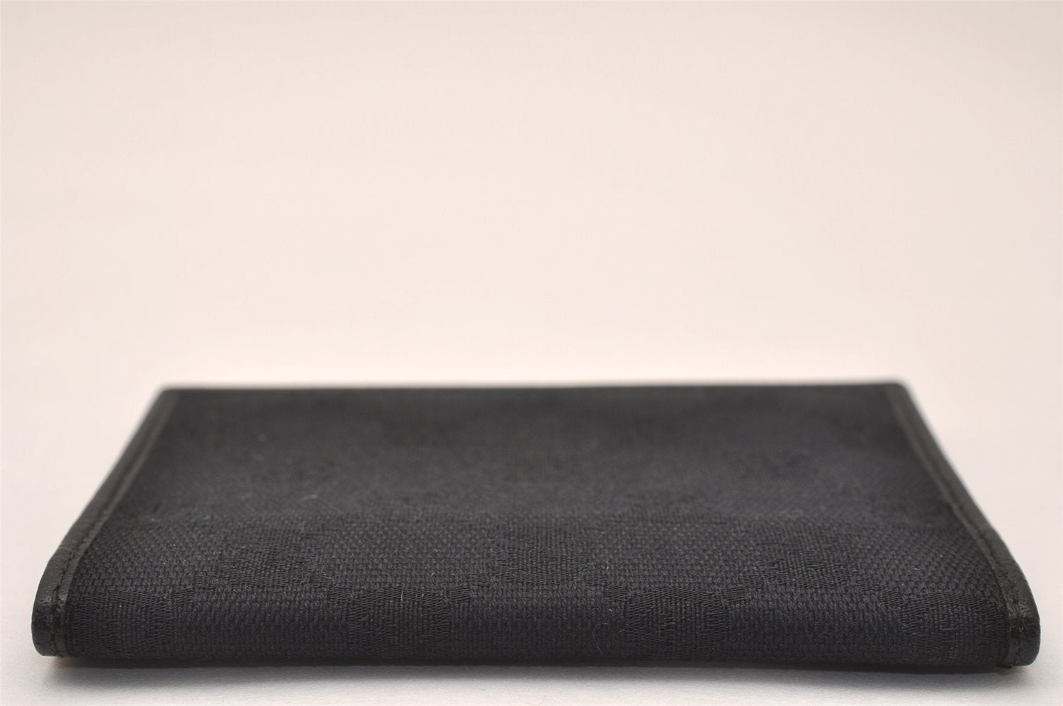 Authentic GUCCI Vintage Card Pass Case Purse GG Canvas Leather 04009 Black 7777J