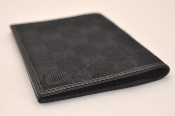 Authentic GUCCI Vintage Card Pass Case Purse GG Canvas Leather 04009 Black 7777J