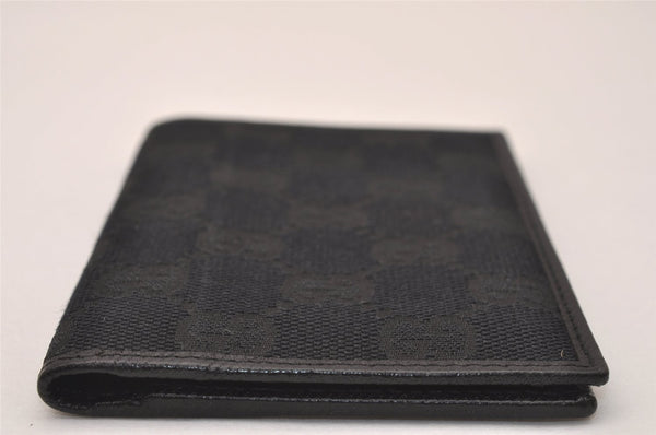Authentic GUCCI Vintage Card Pass Case Purse GG Canvas Leather 04009 Black 7777J
