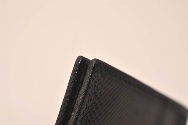 Authentic GUCCI Vintage Card Pass Case Purse GG Canvas Leather 04009 Black 7777J