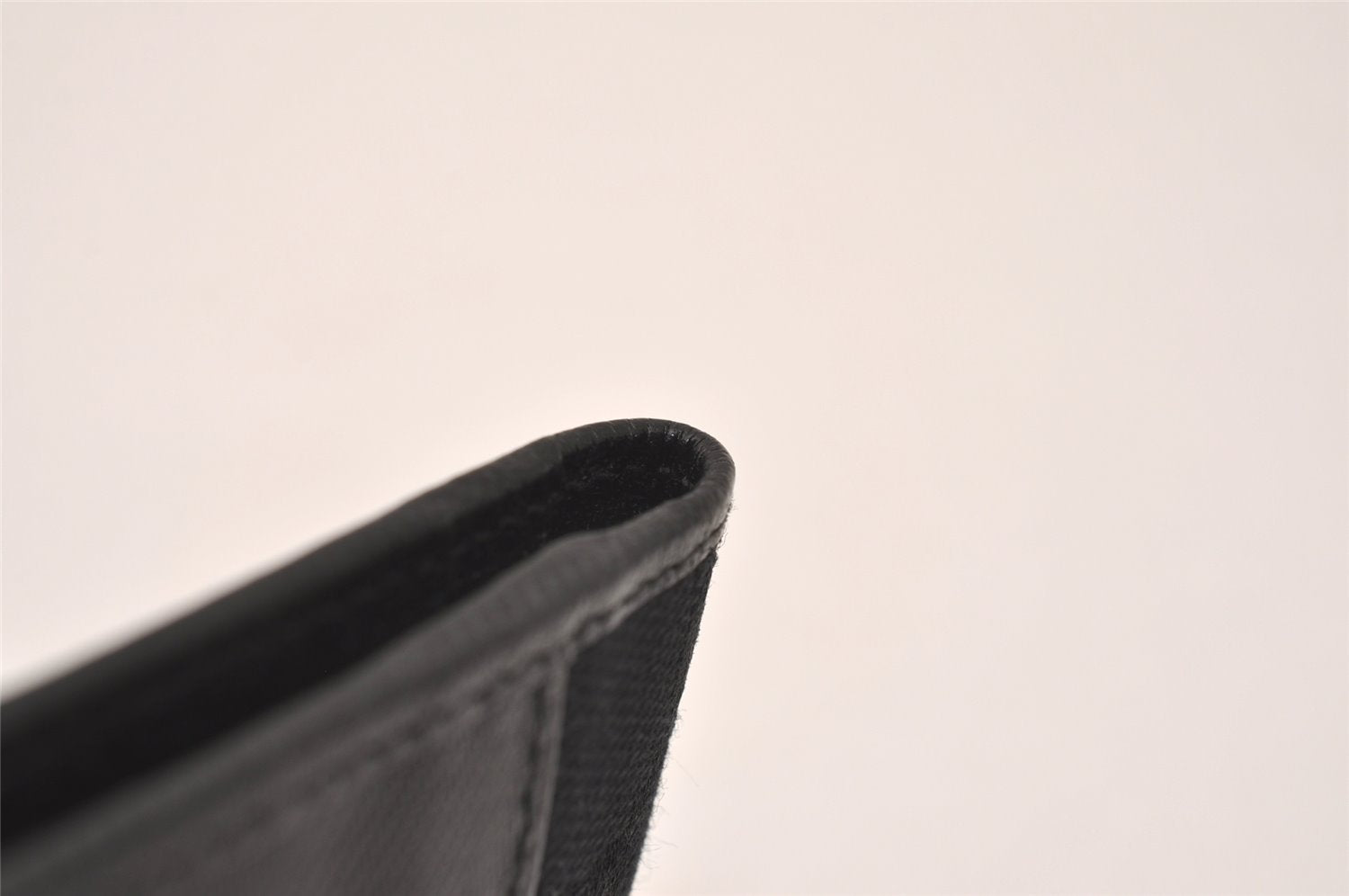 Authentic GUCCI Vintage Card Pass Case Purse GG Canvas Leather 04009 Black 7777J