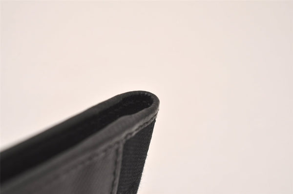 Authentic GUCCI Vintage Card Pass Case Purse GG Canvas Leather 04009 Black 7777J