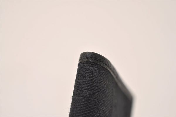 Authentic GUCCI Vintage Card Pass Case Purse GG Canvas Leather 04009 Black 7777J