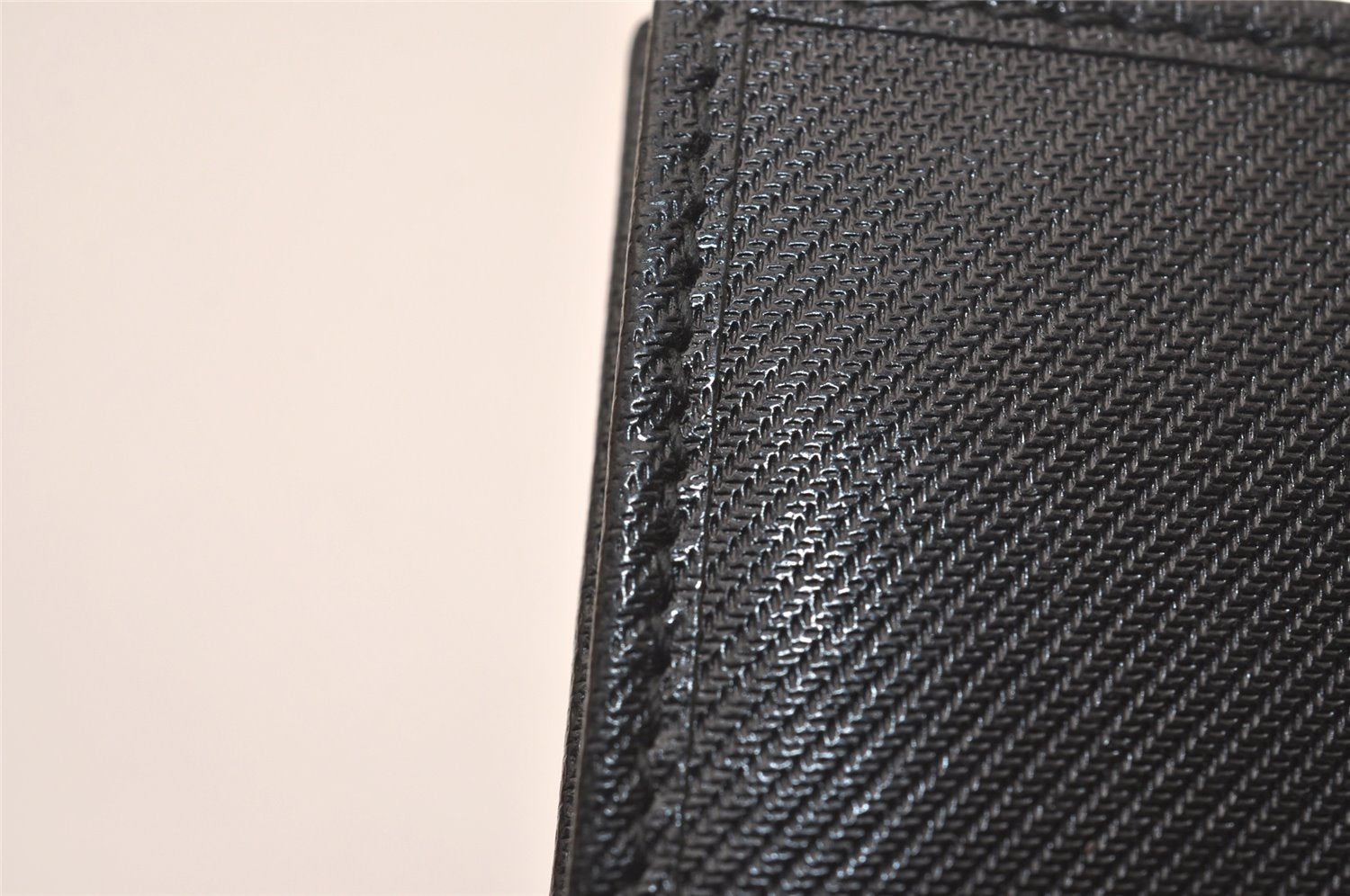 Authentic GUCCI Vintage Card Pass Case Purse GG Canvas Leather 04009 Black 7777J