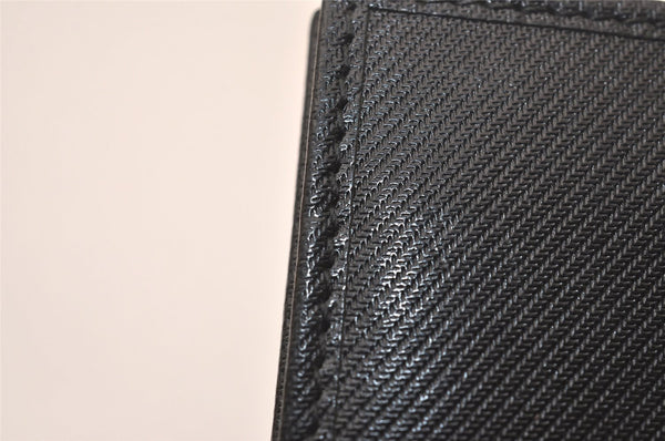 Authentic GUCCI Vintage Card Pass Case Purse GG Canvas Leather 04009 Black 7777J