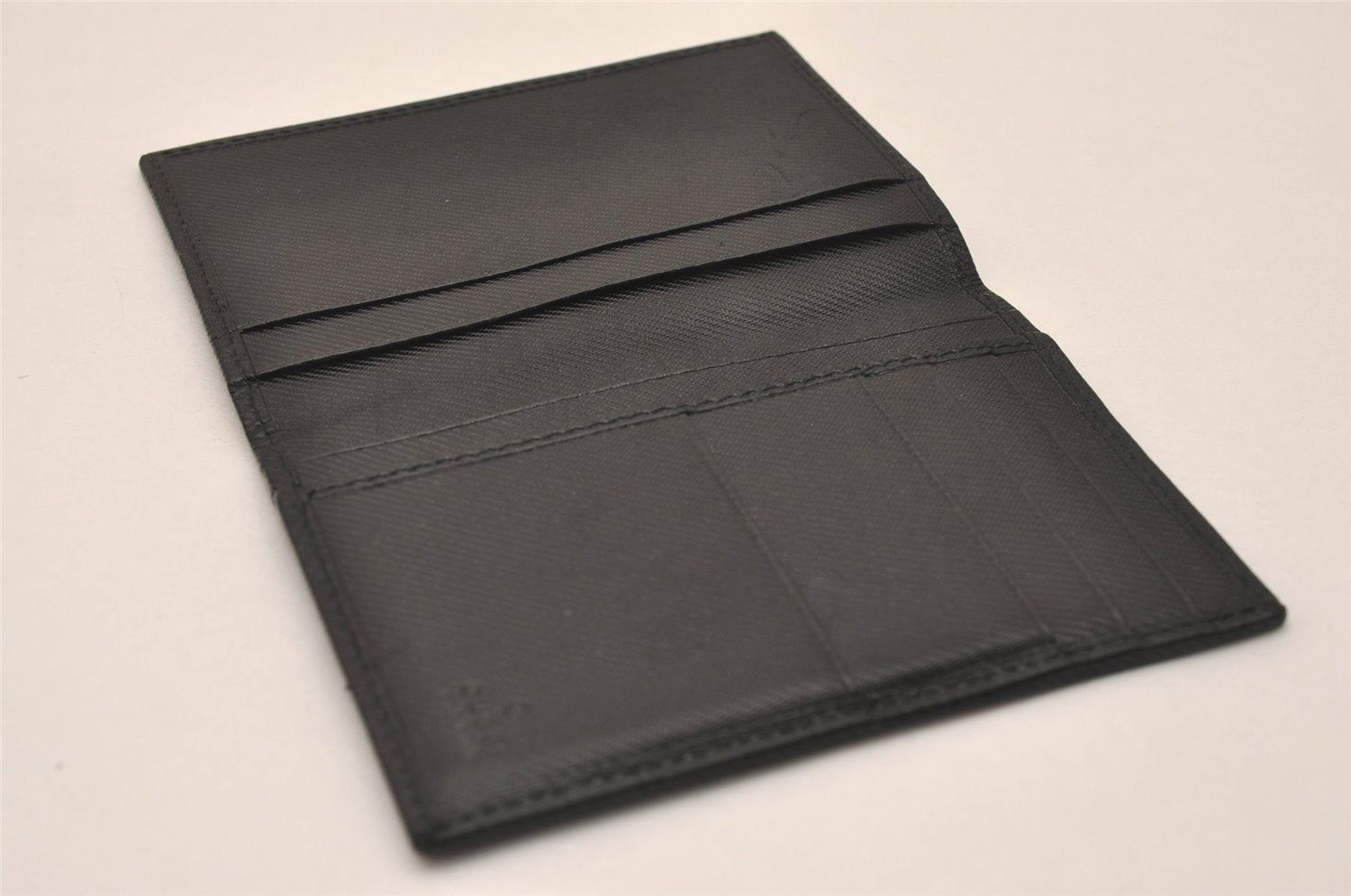 Authentic GUCCI Vintage Card Pass Case Purse GG Canvas Leather 04009 Black 7777J