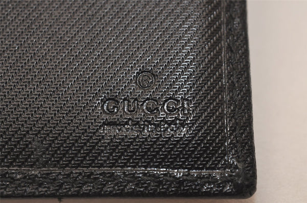 Authentic GUCCI Vintage Card Pass Case Purse GG Canvas Leather 04009 Black 7777J