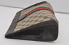 Authentic GUCCI Web Sherry Line Clutch Hand Bag Purse GG PVC Leather Brown 7778I