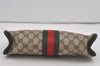 Authentic GUCCI Web Sherry Line Clutch Hand Bag Purse GG PVC Leather Brown 7778I