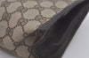 Authentic GUCCI Web Sherry Line Clutch Hand Bag Purse GG PVC Leather Brown 7778I