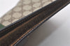 Authentic GUCCI Web Sherry Line Clutch Hand Bag Purse GG PVC Leather Brown 7778I
