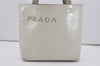 Authentic PRADA Vintage Leather Nappa Shoulder Tote Bag White 7779I