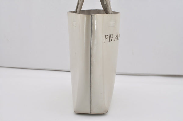 Authentic PRADA Vintage Leather Nappa Shoulder Tote Bag White 7779I