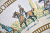 Auth HERMES Carre 90 Scarf "LA PROMENADE DE LONGCHAMPS" Silk Light Blue 7780I