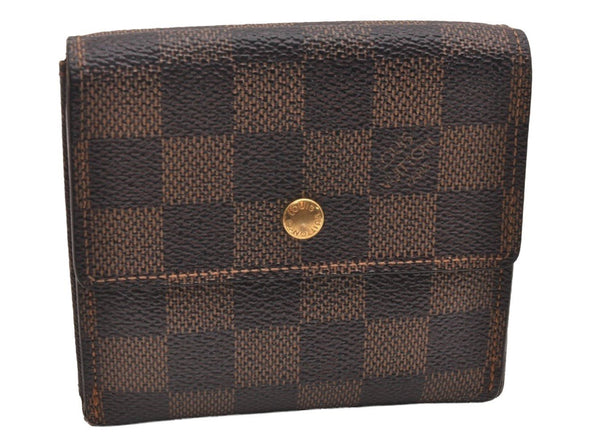 Auth Louis Vuitton Damier Porte Monnaie Billet Carte Credit N61652 Wallet 7781I