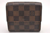 Auth Louis Vuitton Damier Porte Monnaie Billet Carte Credit N61652 Wallet 7781I