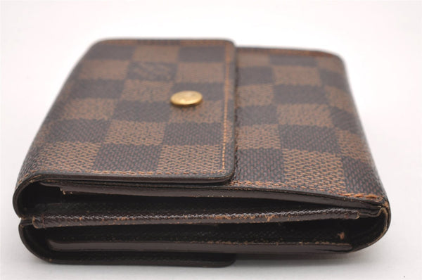 Auth Louis Vuitton Damier Porte Monnaie Billet Carte Credit N61652 Wallet 7781I