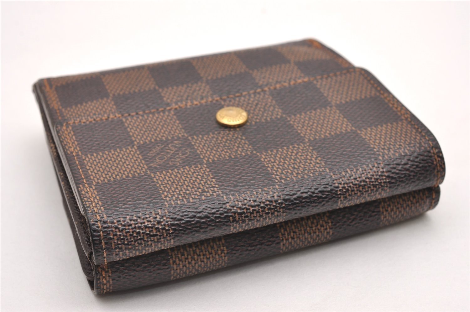 Auth Louis Vuitton Damier Porte Monnaie Billet Carte Credit N61652 Wallet 7781I