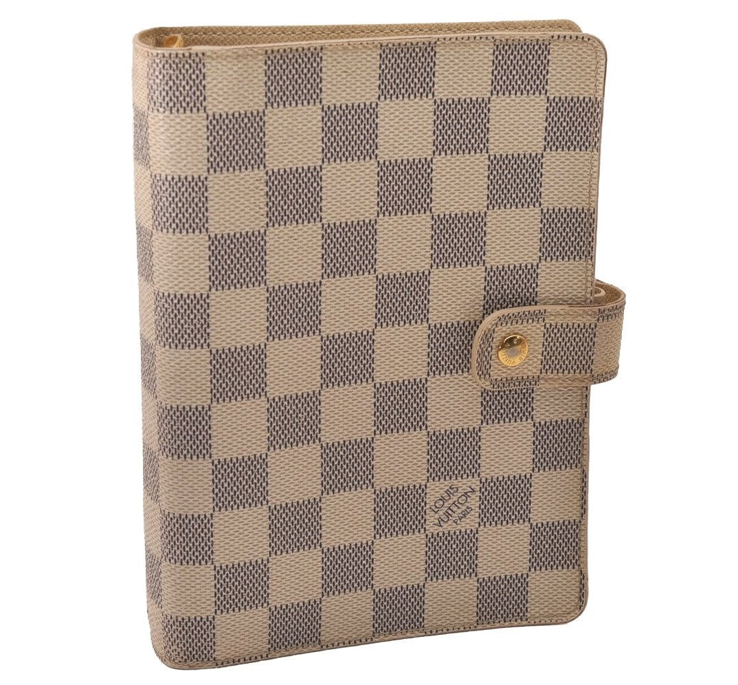 Authentic Louis Vuitton Damier Azur Agenda MM Notebook Cover R20707 LV 7781J