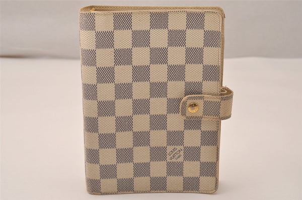 Authentic Louis Vuitton Damier Azur Agenda MM Notebook Cover R20707 LV 7781J