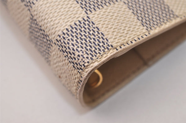 Authentic Louis Vuitton Damier Azur Agenda MM Notebook Cover R20707 LV 7781J