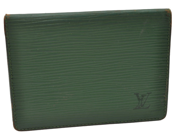 Authentic Louis Vuitton Epi Porte 2 Cartes Vertical Card Case M63204 Green 7782I