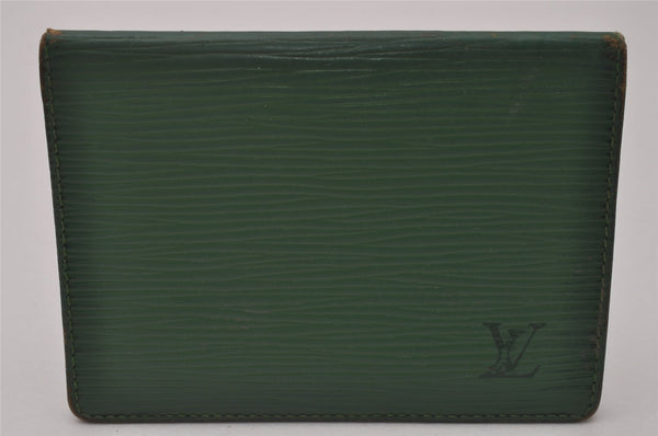 Authentic Louis Vuitton Epi Porte 2 Cartes Vertical Card Case M63204 Green 7782I