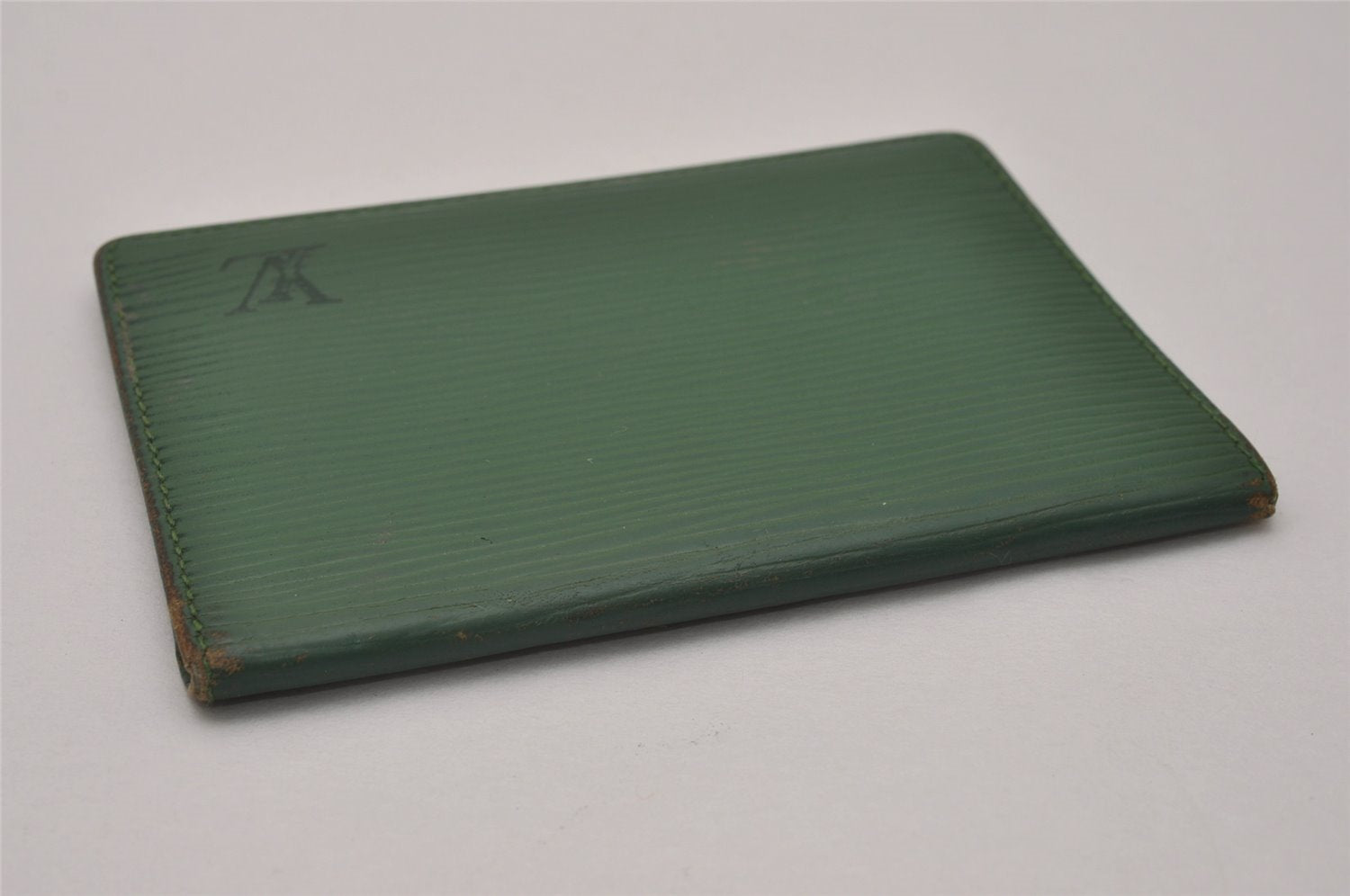 Authentic Louis Vuitton Epi Porte 2 Cartes Vertical Card Case M63204 Green 7782I