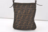 Authentic FENDI Vintage Zucca Shoulder Hand Bag Purse Nylon Leather Brown 7782J