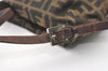 Authentic FENDI Vintage Zucca Shoulder Hand Bag Purse Nylon Leather Brown 7782J