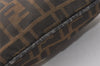 Authentic FENDI Vintage Zucca Shoulder Hand Bag Purse Nylon Leather Brown 7782J